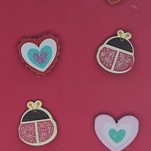 K&Company Brads Hearts and Ladybugs Brads 9 pcs Bugs Spring Summer Brads - Picture 3 of 8